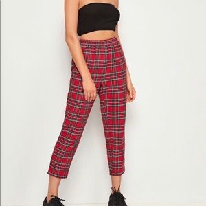 Red plaid pants
